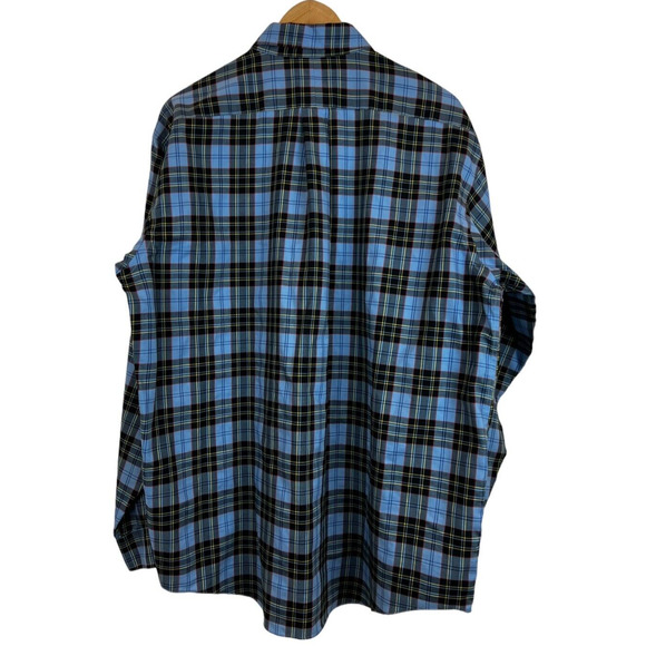 LL Bean Mens Long Sleeve‎ US Air Force Tartan Plaid Button Up Shirt Size Large - Picture 4 of 4